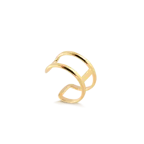 Brinco Piercing 2 Fios Folheado a Ouro 18k