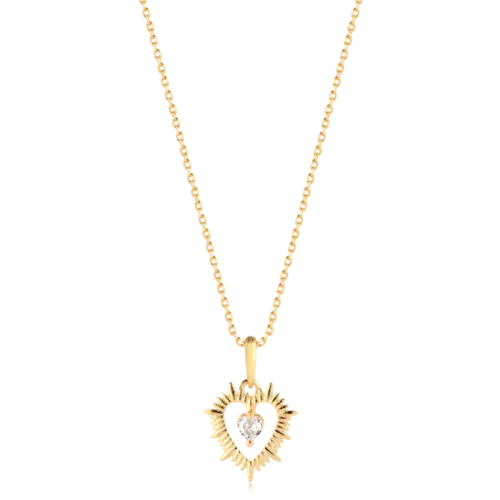 Pingente Coração Zircônia Folheado a Ouro 18k