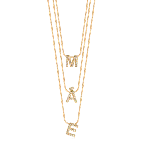 Gargantilha Tripla Mãe Zircônia Folheada a Ouro 18k