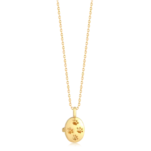 Gargantilha Relicário Pet 4 Patas Folheado a Ouro 18k