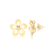 Brinco Flor Vazada Zircônia Folheado a Ouro 18k