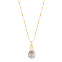 Pingente Cravejado Com Ponto de Luz Quadrado Folheado a Ouro 18k
