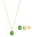 Conjunto Ponto de Luz Redondo 7x7mm Folheado a Ouro 18k