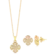 Conjunto Trevo Com Zircônias Folheado a Ouro 18k