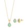 Conjunto Gota Borda Cravejada Com Zircônia Folheado a Ouro 18k