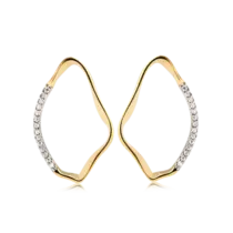 Brinco Orgânico Cravejado Folheado a Ouro 18k