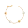 Pulseira Elos Cartier Pérolas e Bolas Folheada a Ouro 18K