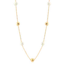 Gargantilha Elos Cartier Pérolas e Bolas Folheada a Ouro 18K