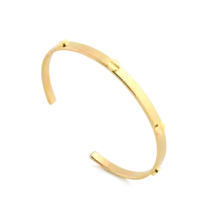 Bracelete Aberto Reto 4mm Parafuso Folheado a Ouro 18k