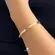 Bracelete Aberto Reto 4mm Parafuso Folheado a Ouro 18k