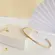 Bracelete Aberto Reto Terminal Bola Folheado a Ouro 18k