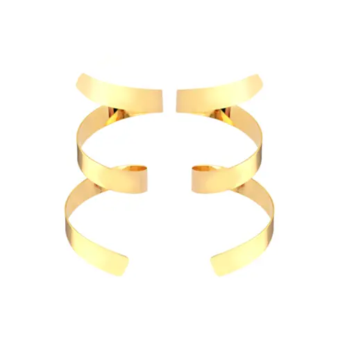 Brinco Fita Espiral Folheado a Ouro 18k