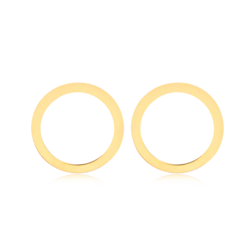 Brinco Círculo Vazado 25mm Folheado a Ouro 18k