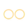 Brinco Círculo Vazado 25mm Folheado a Ouro 18k