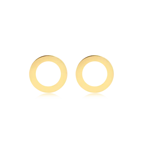 Brinco Círculo Vazado 15mm Folheado a Ouro 18k