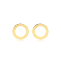 Brinco Círculo Vazado 15mm Folheado a Ouro 18k