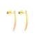Brinco Palito Concavo 2x25mm Folheado a Ouro 18k