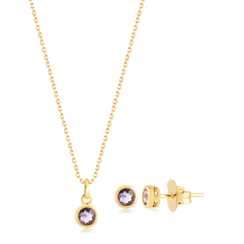 Conjunto Ponto de Luz Redondo 5x5mm Folheado a Ouro 18k