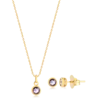 Conjunto Ponto de Luz Redondo 5x5mm Folheado a Ouro 18k