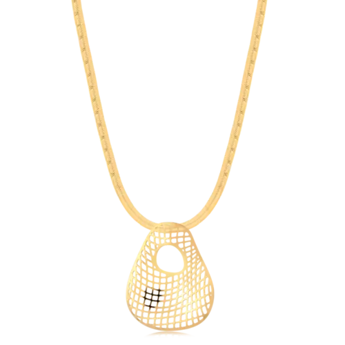 Gargantilha Orgânico Telado Folheado a Ouro 18k