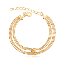 Pulseira Bolinha Entrelaçada Folheada a Ouro 18k