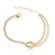 Pulseira Nó Delicado Zircônia Bolinha Folheada a Ouro 18k