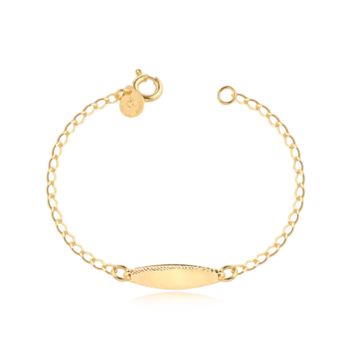 Pulseira Infantil Chapa Folheado a Ouro 18k