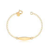Pulseira Infantil Chapa Folheado a Ouro 18k