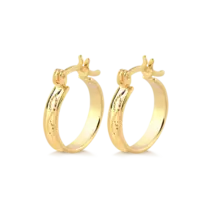 Argola Trabalhada 15mm Folheada a Ouro 18k