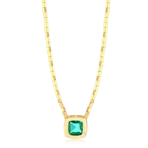 Gargantinha Tubinho Pedra Quadrada Folheada a Ouro 18k