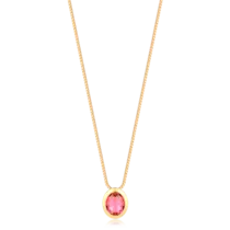 Gargantilha Pedra Oval Folheada a Ouro 18k