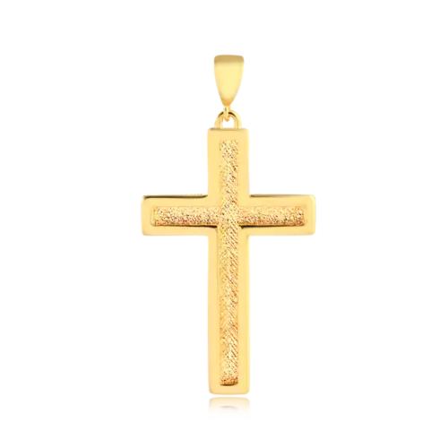 Pingente Cruz Detalhe Interior Folheado a Ouro 18k