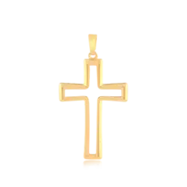 Pingente Cruz Lisa Vazada Folheado a Ouro 18k
