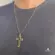 Pingente Cruz Lisa Vazada Folheado a Ouro 18k