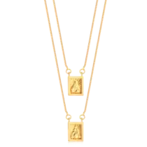 Escapulário Sagrado Coração de Jesus Folheado a Ouro 18k