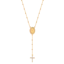 Gargantilha Terço Nsa Senhora das Graças Com Zircônia Folheada a Ouro 18k