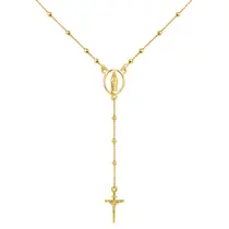 Gargantilha Terço Nsa Senhora de Fátima Folheada a Ouro 18k