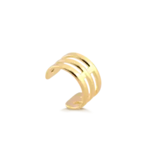 Brinco Piercing 3 Fios Folheado a Ouro 18k
