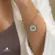 Pulseira Elo Português 5mm Olho Grego Folheado a Ouro 18k