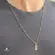 Pingente Retangular Cruz Vazada Folheada a Ouro 18k