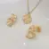 Conjunto Leque Duplo Folheado a Ouro 18k