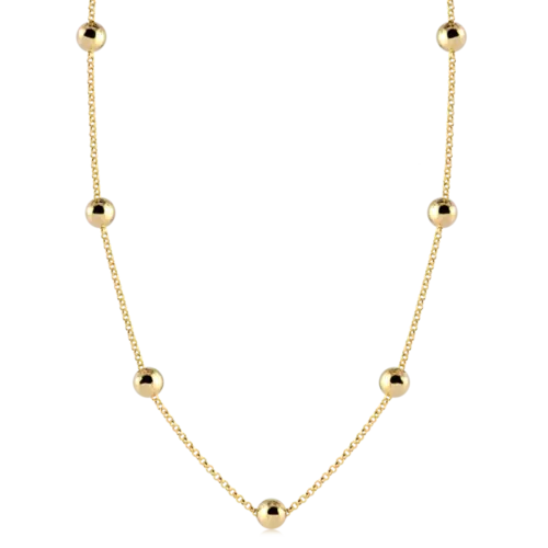 Gargantilha Bolas Lisas Folheada a Ouro 18k