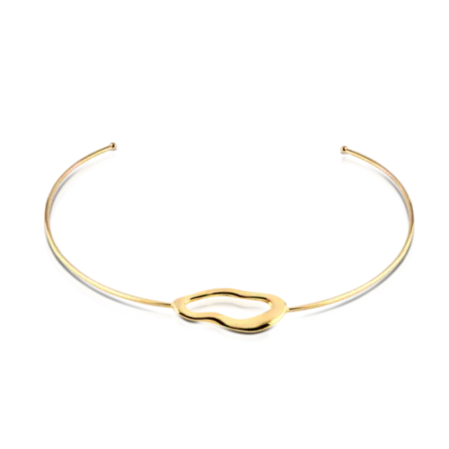 Aro Estilo Orgânico Folheado a Ouro 18k