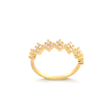 Anel Flores Zircônia Cristal Folheado a Ouro 18k