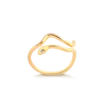 Anel Cobra Zircônia Folheado a Ouro 18k