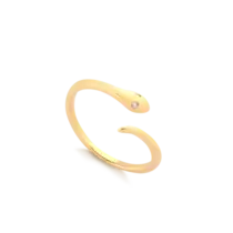 Anel Cobra Semiregulável Zircônia Folheado a Ouro 18k