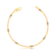 Pulseira Malha Fina Diamantada Lisa Folheada a Ouro 18k