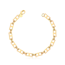 Pulseira Elos Retangulares Folheada a Ouro 18k