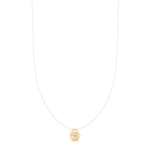 Gargantilha Nylon Ponto de Luz Redondo Folheado a Ouro 18k