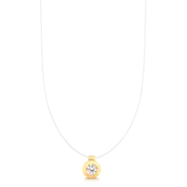 Gargantilha Nylon Ponto de Luz Redondo 6mm Folheado a Ouro 18k